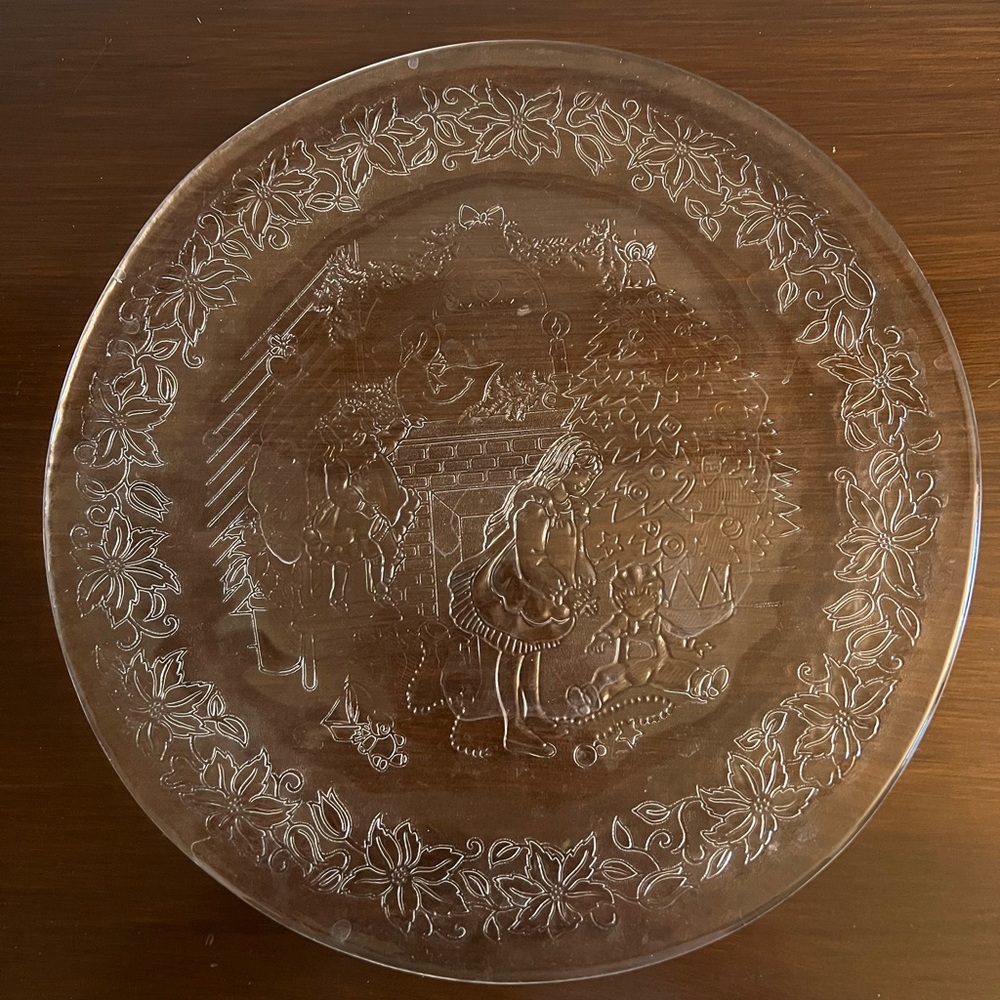 Clear Glass Christmas Platter